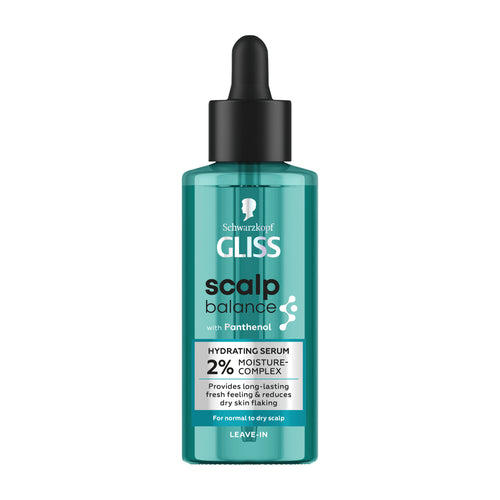 Schwarzkopf Gliss Scalp Balance hydrating serum bottle on a white background