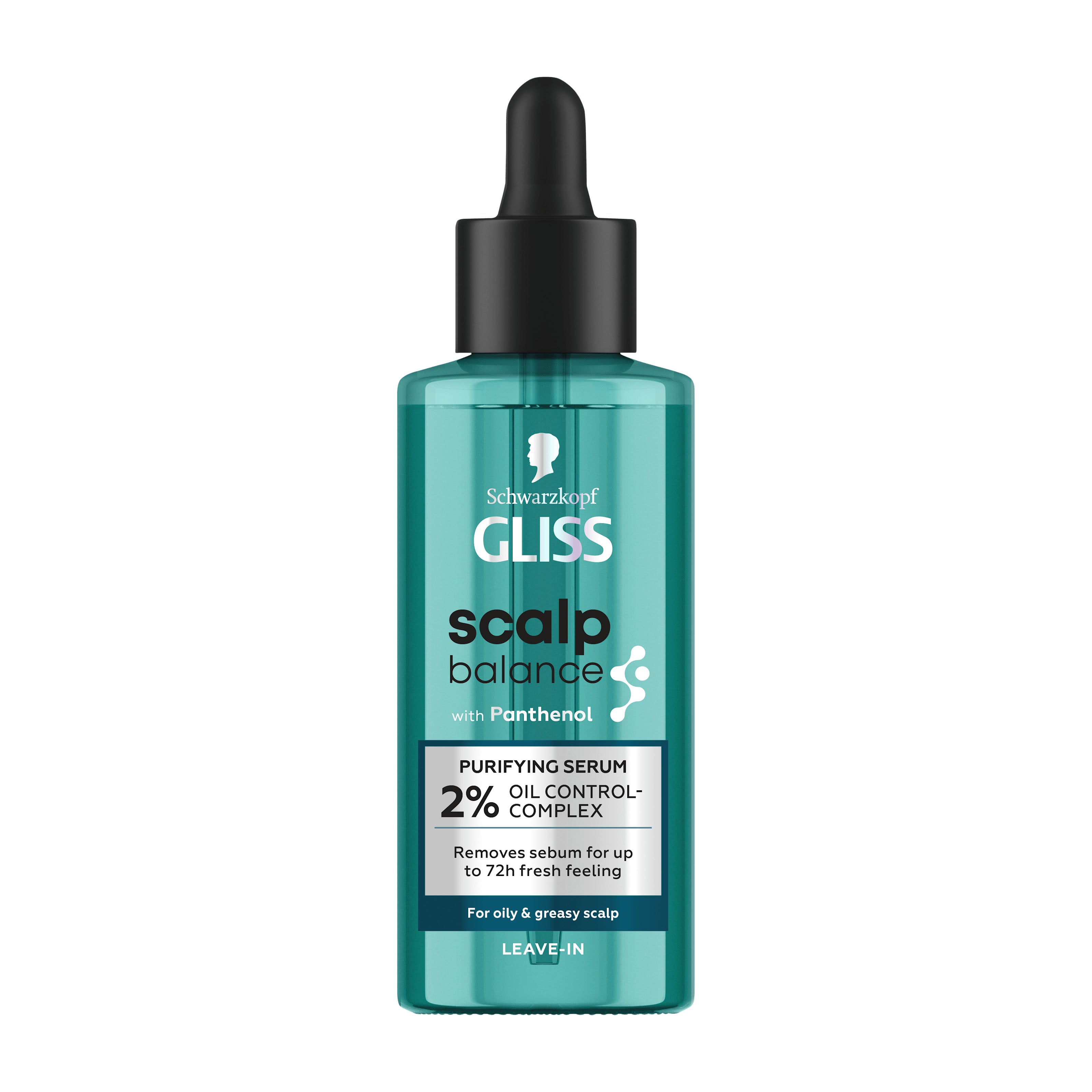 Schwarzkopf Gliss Scalp Balance purifying serum bottle on a white background