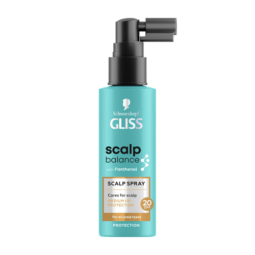 Schwarzkopf Gliss Scalp Balance scalp spray bottle on a white background
