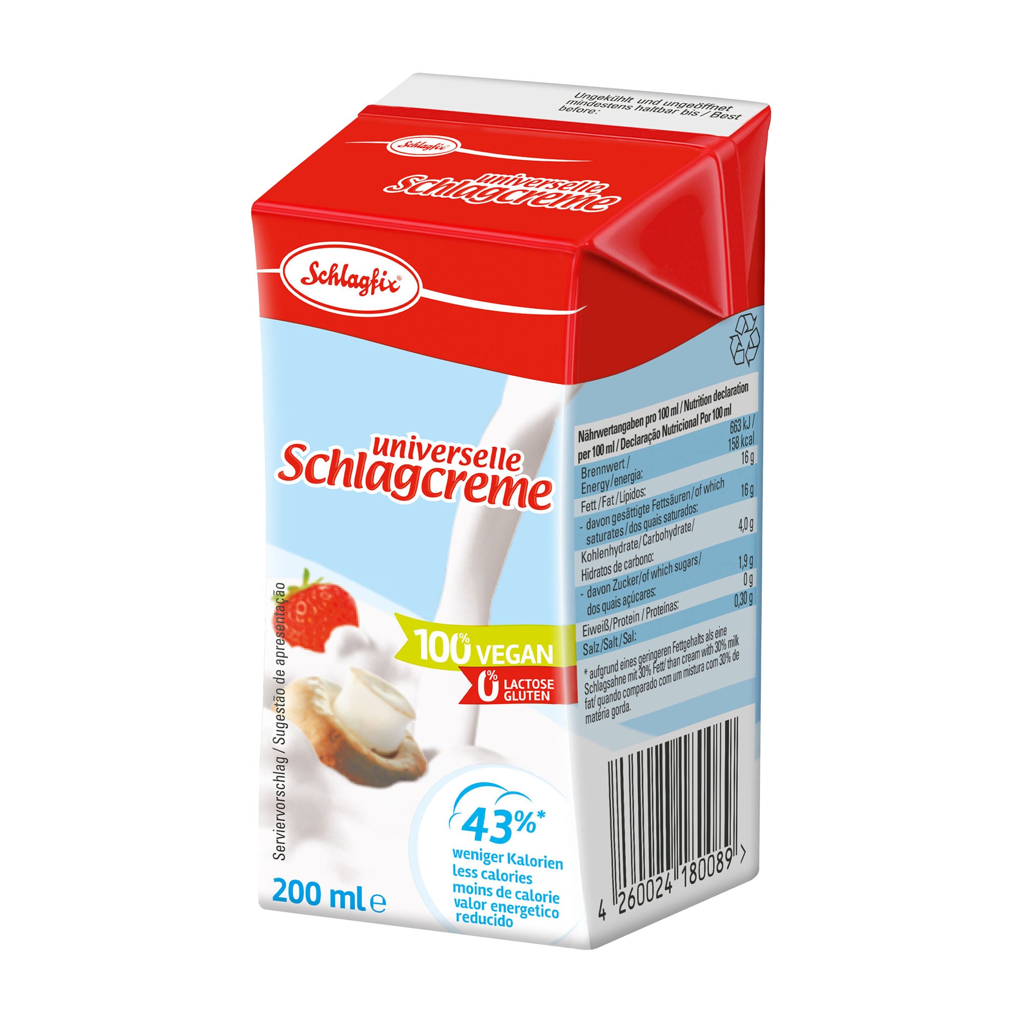 Schlagfix Crème fouettée universelle, 200 ml