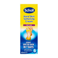Scholl Hard Skin Softening Cream packaging on a white background.