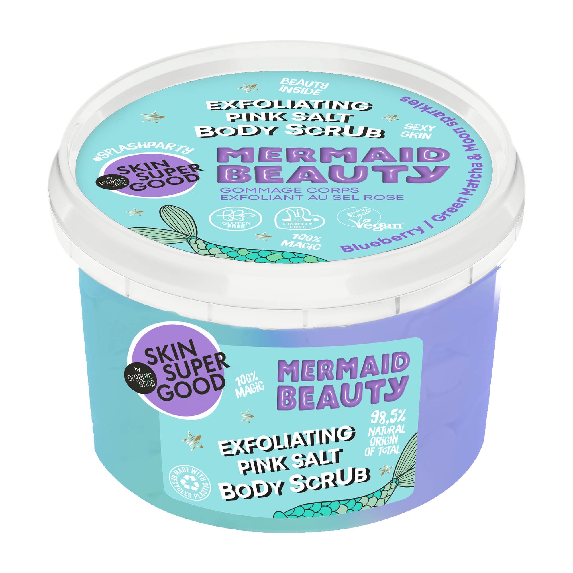 Skin Super Good Mermaid Beauty Gommage corporel exfoliant au sel rose, 250 ml