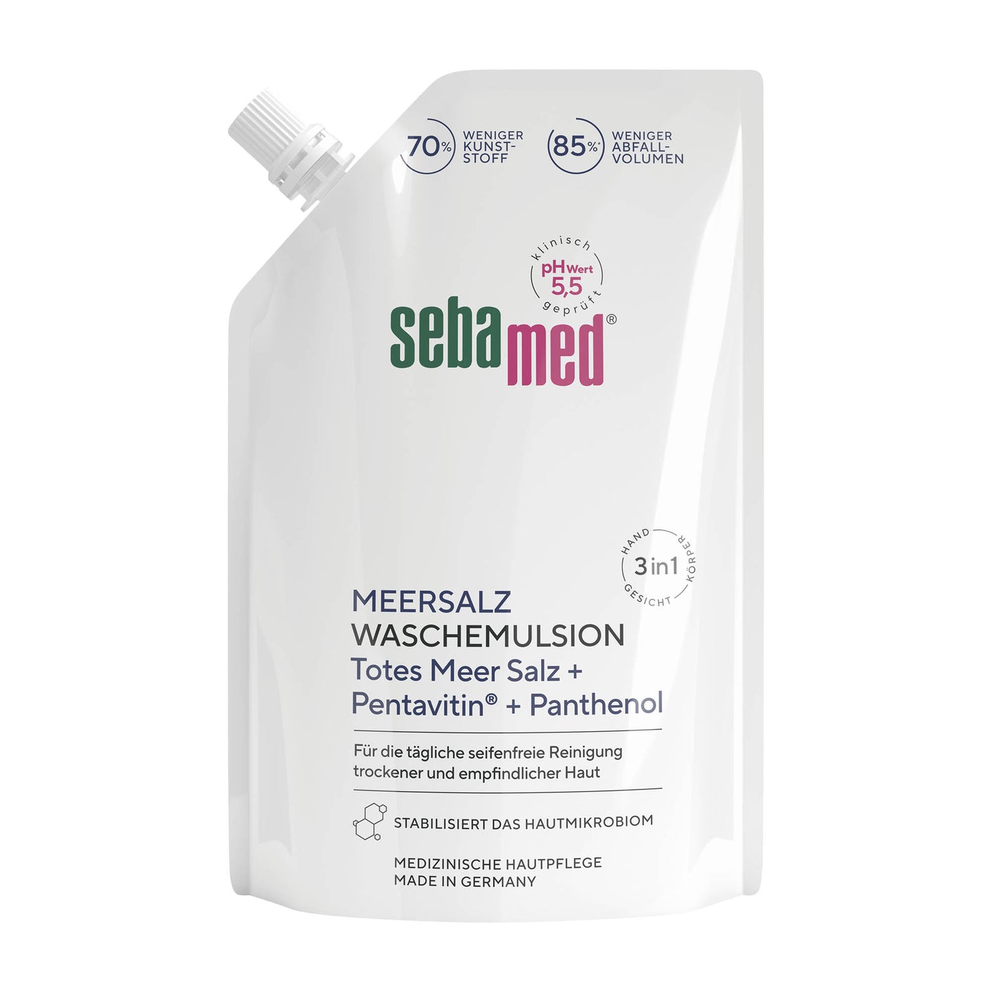 sebamed Meersalz seifenfreie Flüssig-Handwaschemulsion Nachfüller, 400 ml