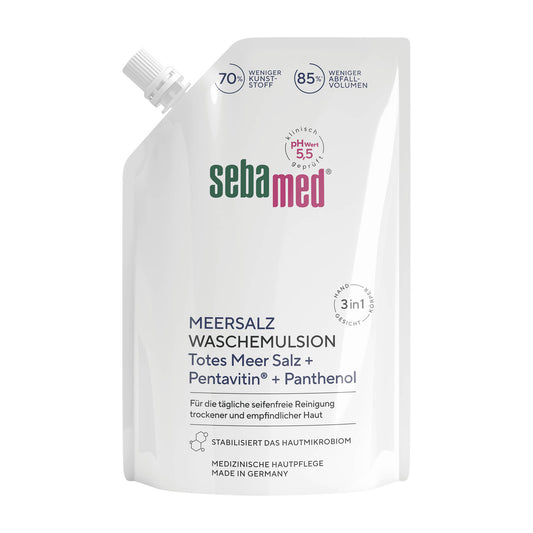 sebamed Sea Salt soap-free liquid hand wash emulsion refill, 400 mL