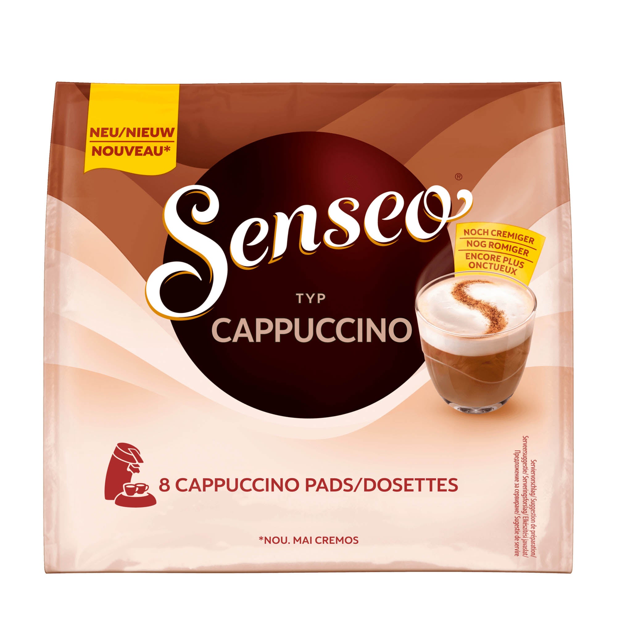 Senseo Cappuccino coffee pads, 8 Count
