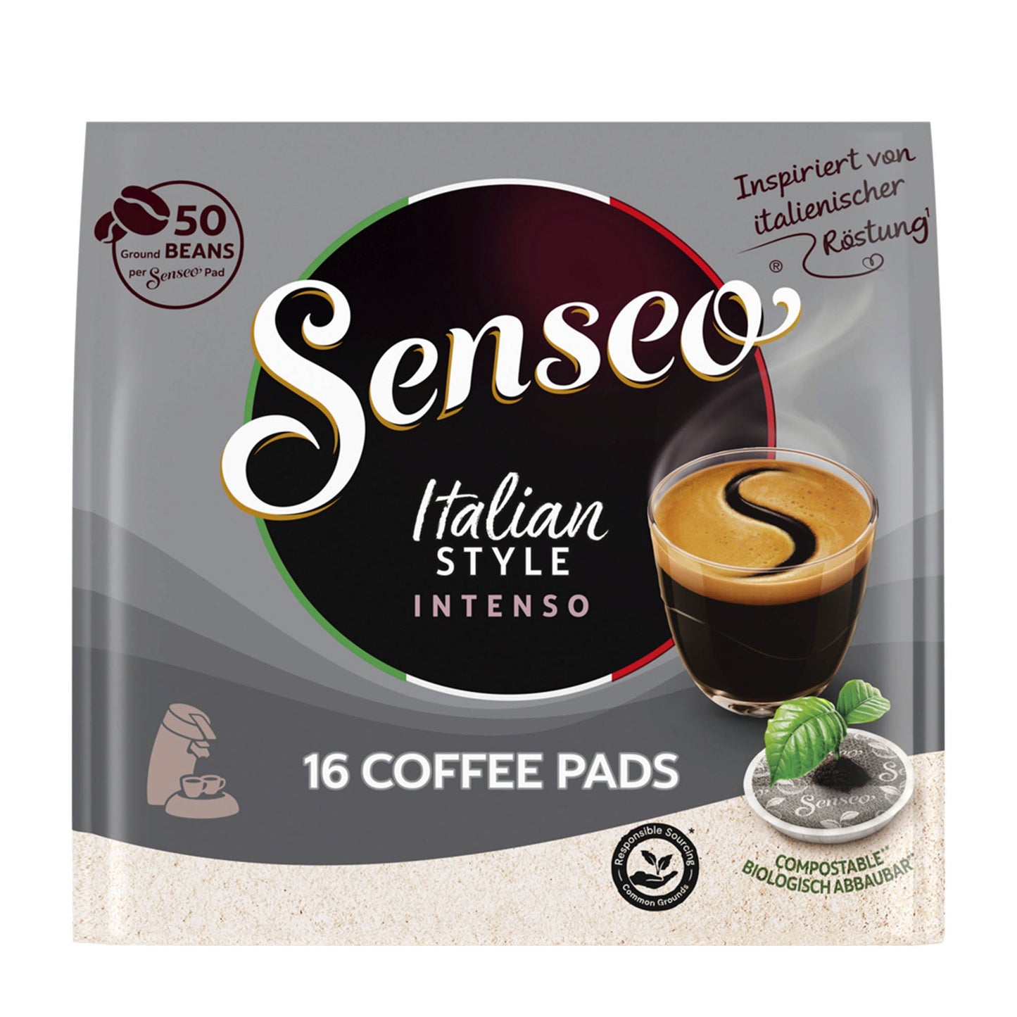 Senseo Italian Style Intenso Kaffeepads, 16 Stück