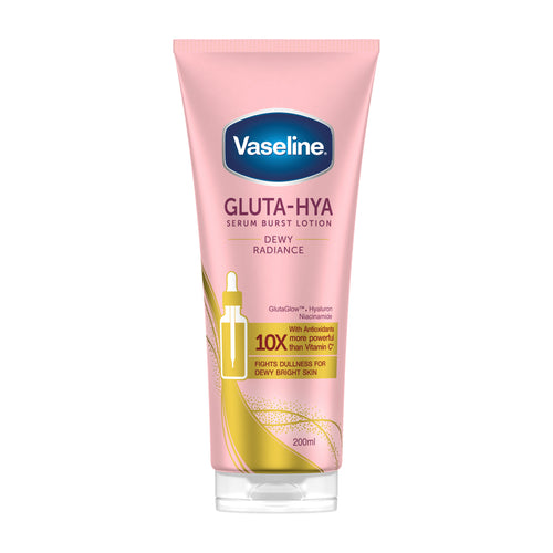 Vaseline Gluta-Hya lotion tube on a white background