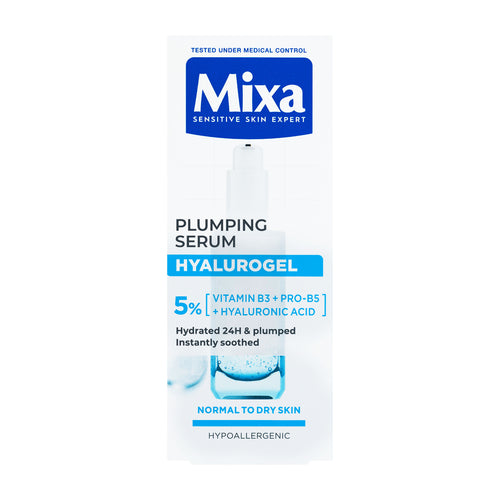Mixa Plumping Serum Hyalurogel packaging on a white background