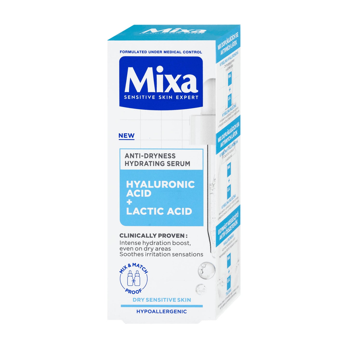 Mixa Hyaluronic Acid + Lactic Acid anti-dryness hydrating serum, 30 mL