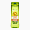 Garnier Fructis Sleek & Shine Smoothing Shampoo bottle on a light gray background.