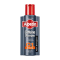 A bottle of Alpecin Caffeine Shampoo C1 with a red cap on a white background.