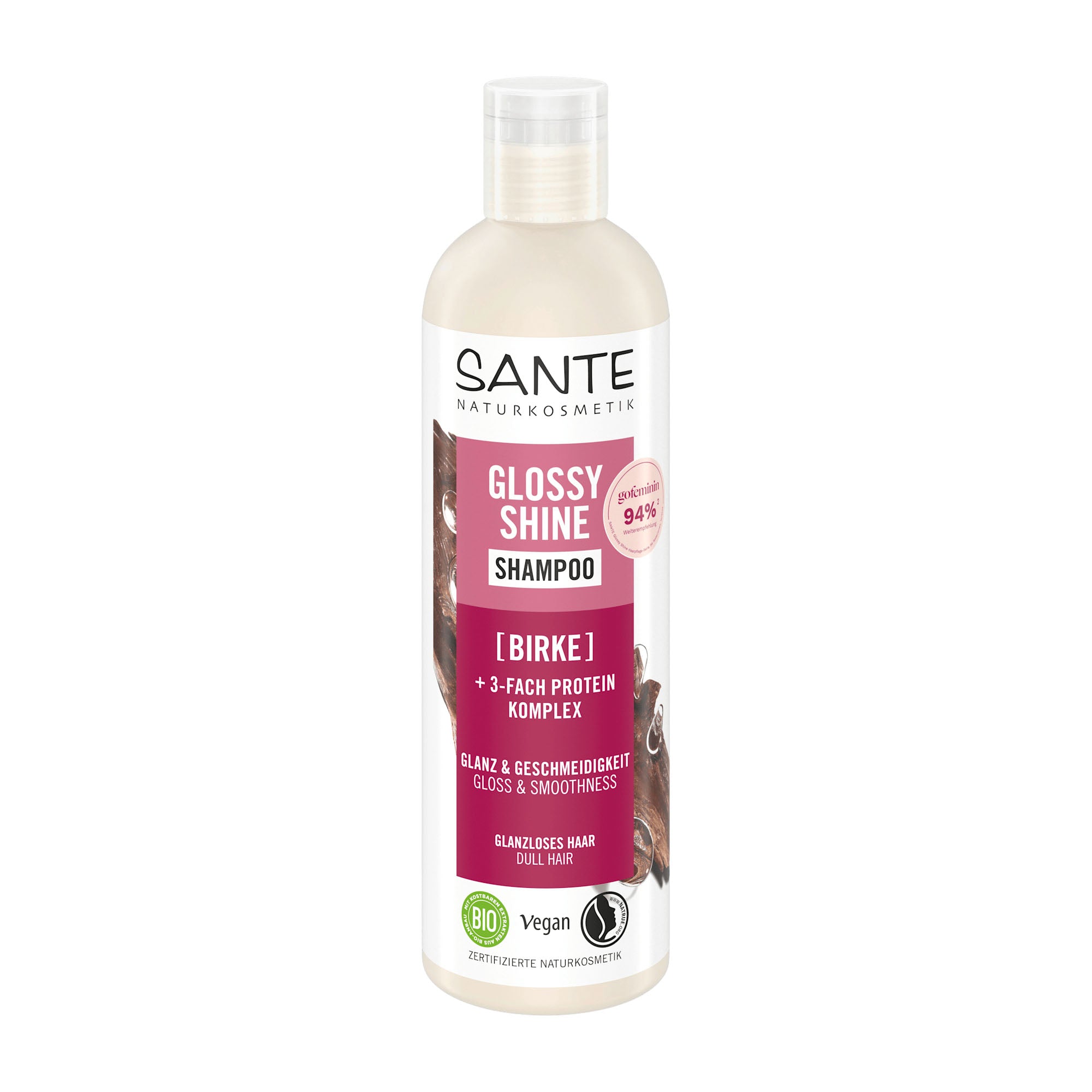 Sante Glossy Shine Shampoo bottle on a white background