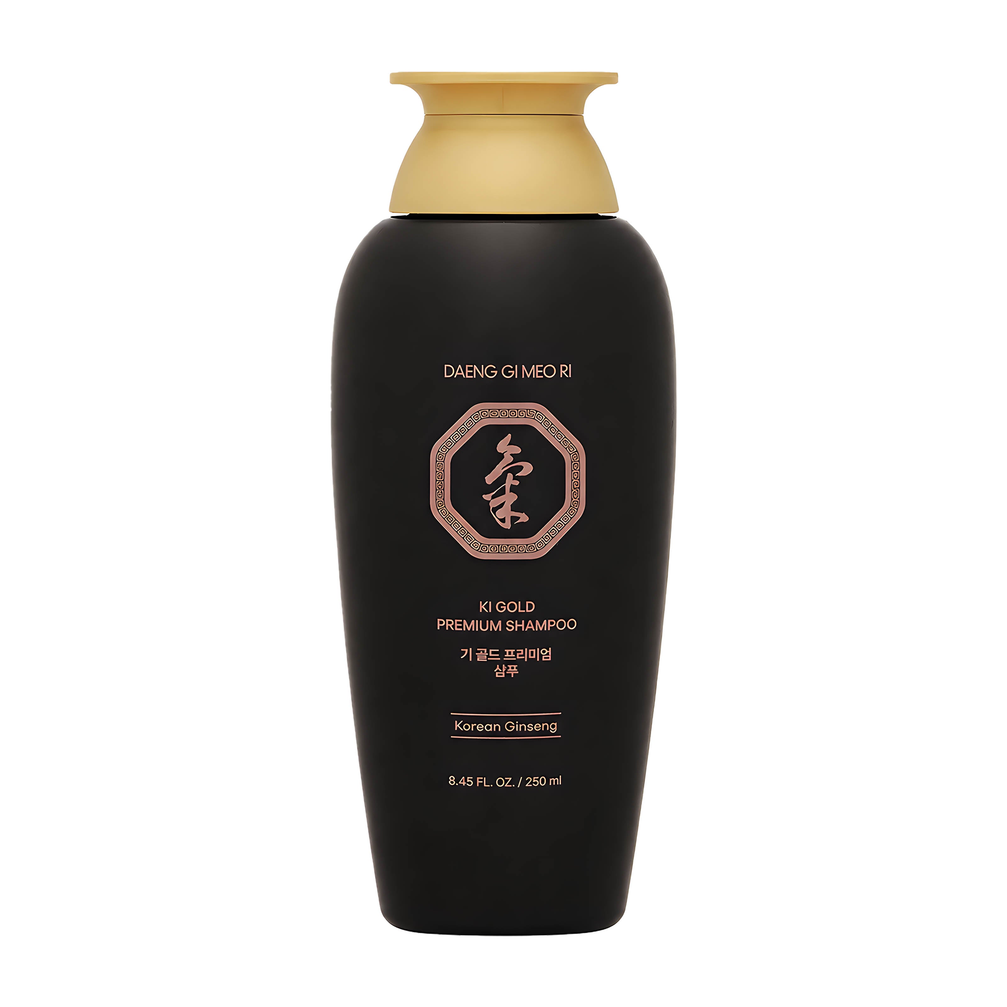 Daeng Gi Meo Ri Ki Gold Premium Shampoo bottle on a white background.