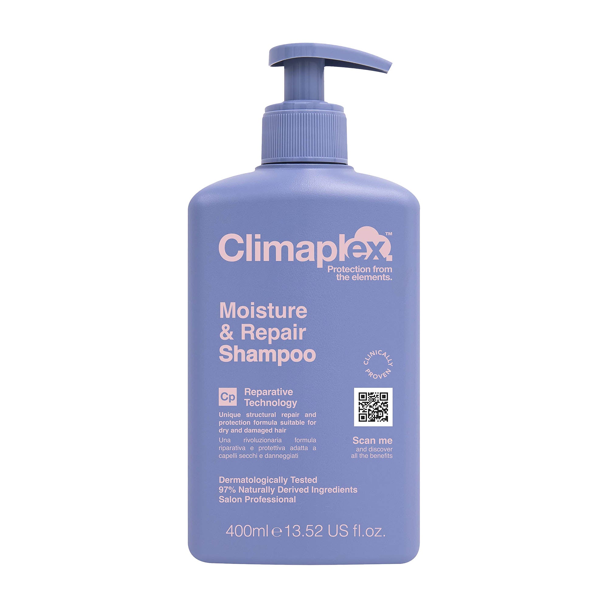 Climaplex Moisture & Repair Shampoo bottle on a white background