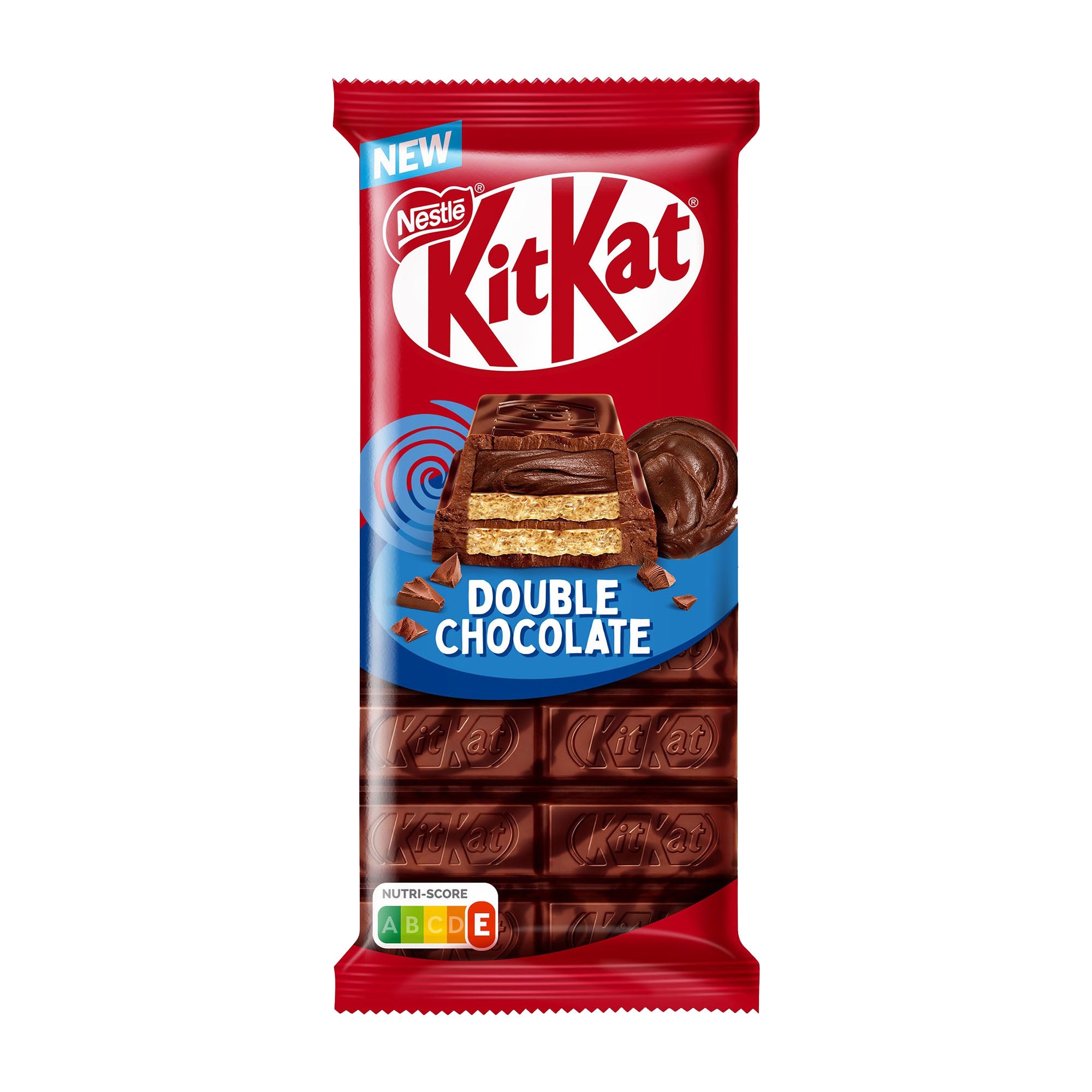 KitKat Double Chocolate bar packaging on a white background