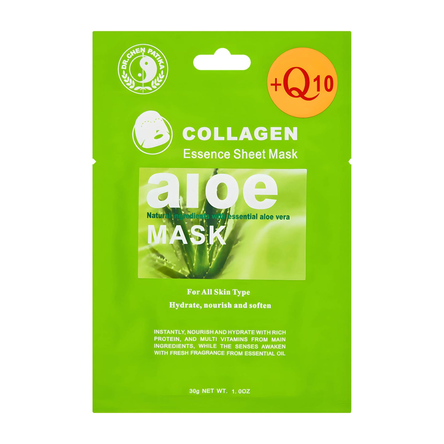 Dr Chen Collagen + Q10 Aloe Vera Tuchmaske, 1 Stück