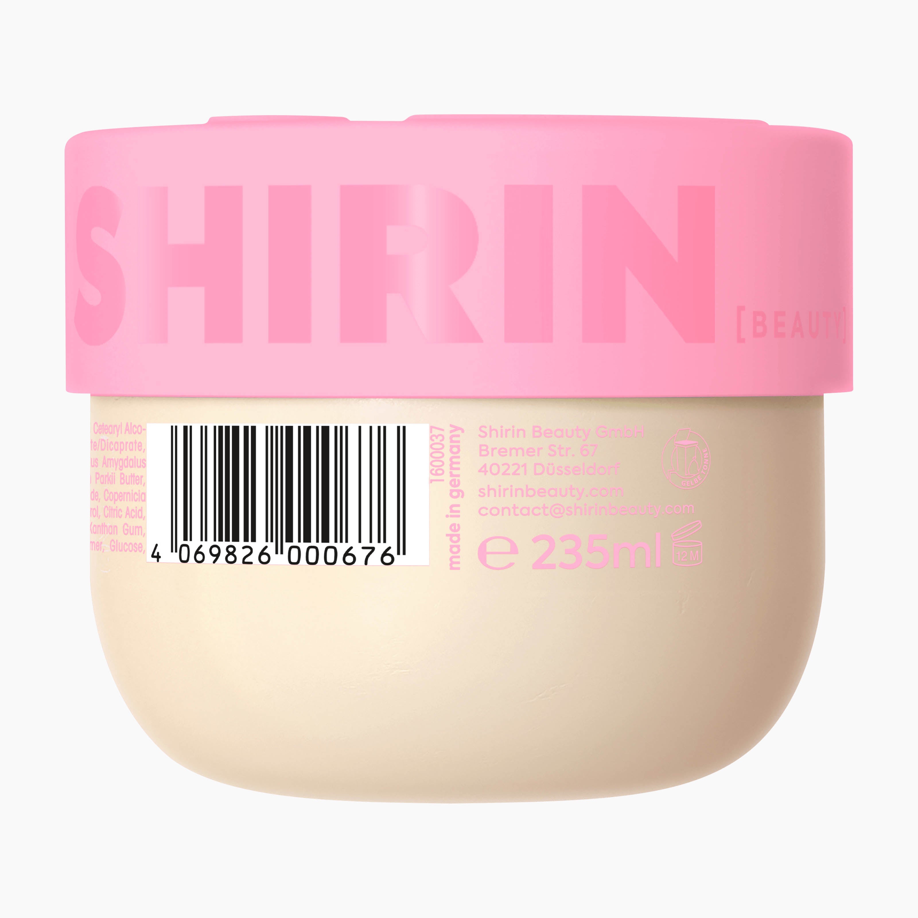 SHIRIN BEAUTY Body Butter Glazed Strawberry Butter Cream, 235 ml