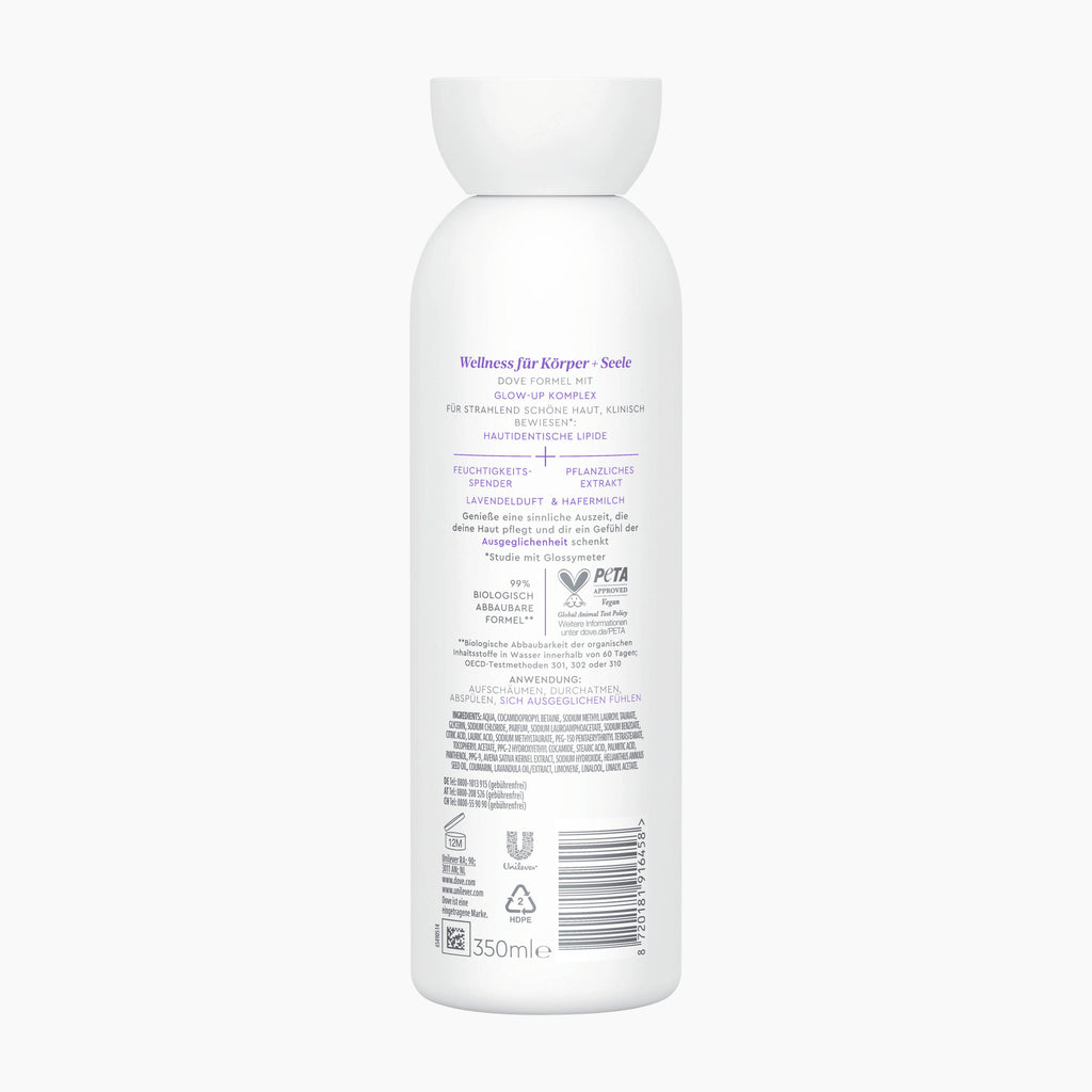 Dove Brusegel body+mind Lavendel & Havremælk, 350 ml