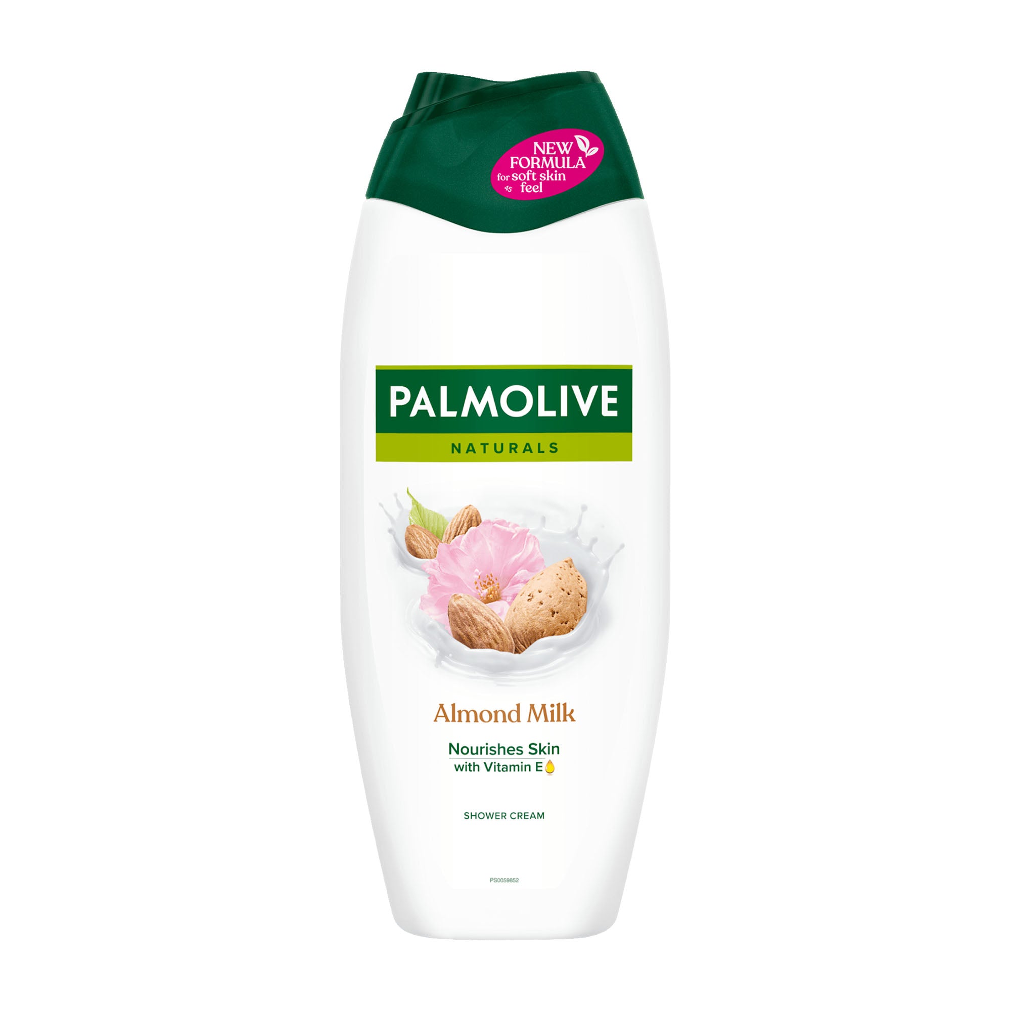 Palmolive Almond Milk shower cream bottle on a white background