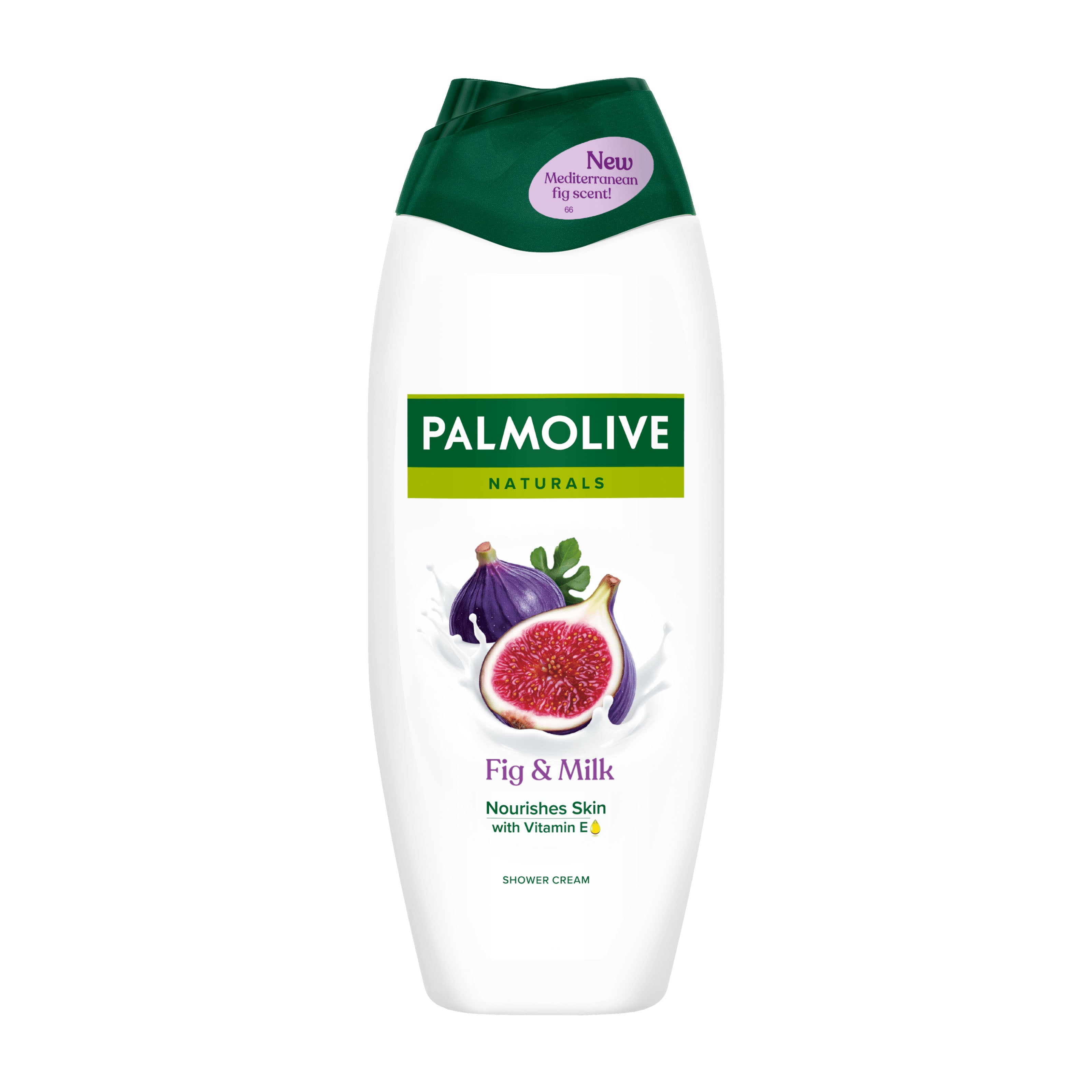 Palmolive Naturals Fig & Milk shower cream bottle on a white background