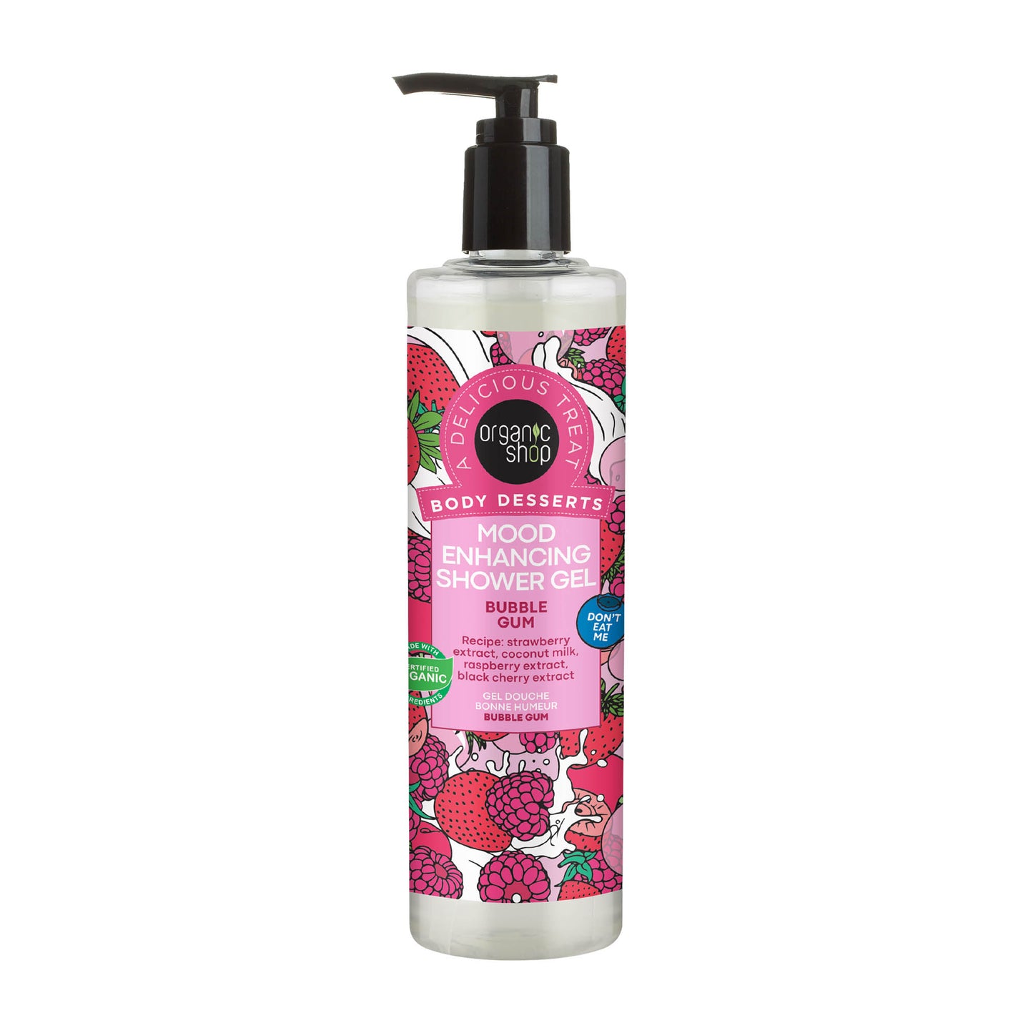 organic shop Bubble Gum mood enhancing shower gel, 280 mL