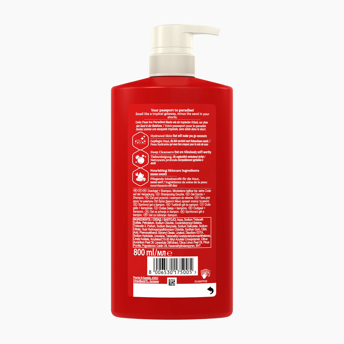 Old Spice Duschgel Gentle Man's Coconut & Vanilla, 800 ml