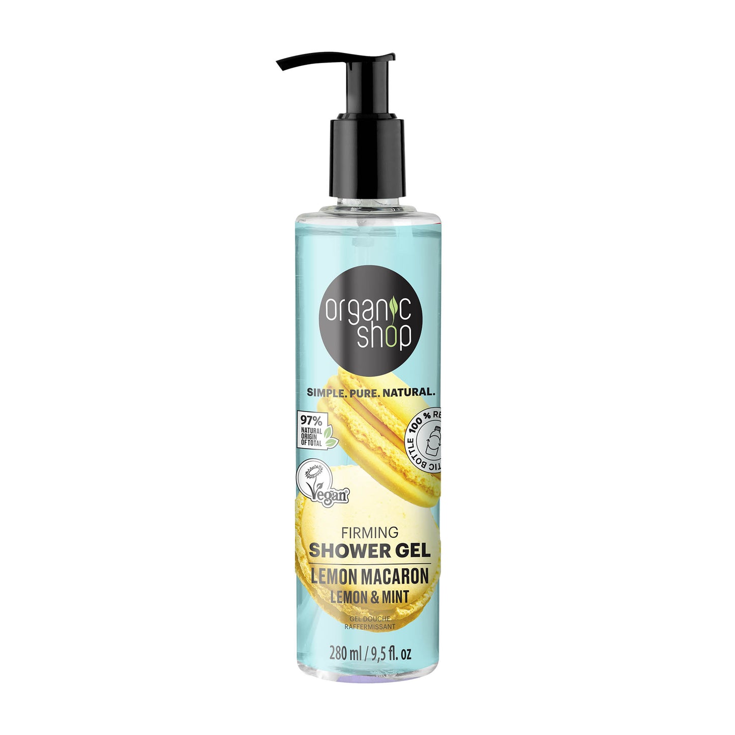 organic shop Lemon Macaron firming shower gel, 280 mL