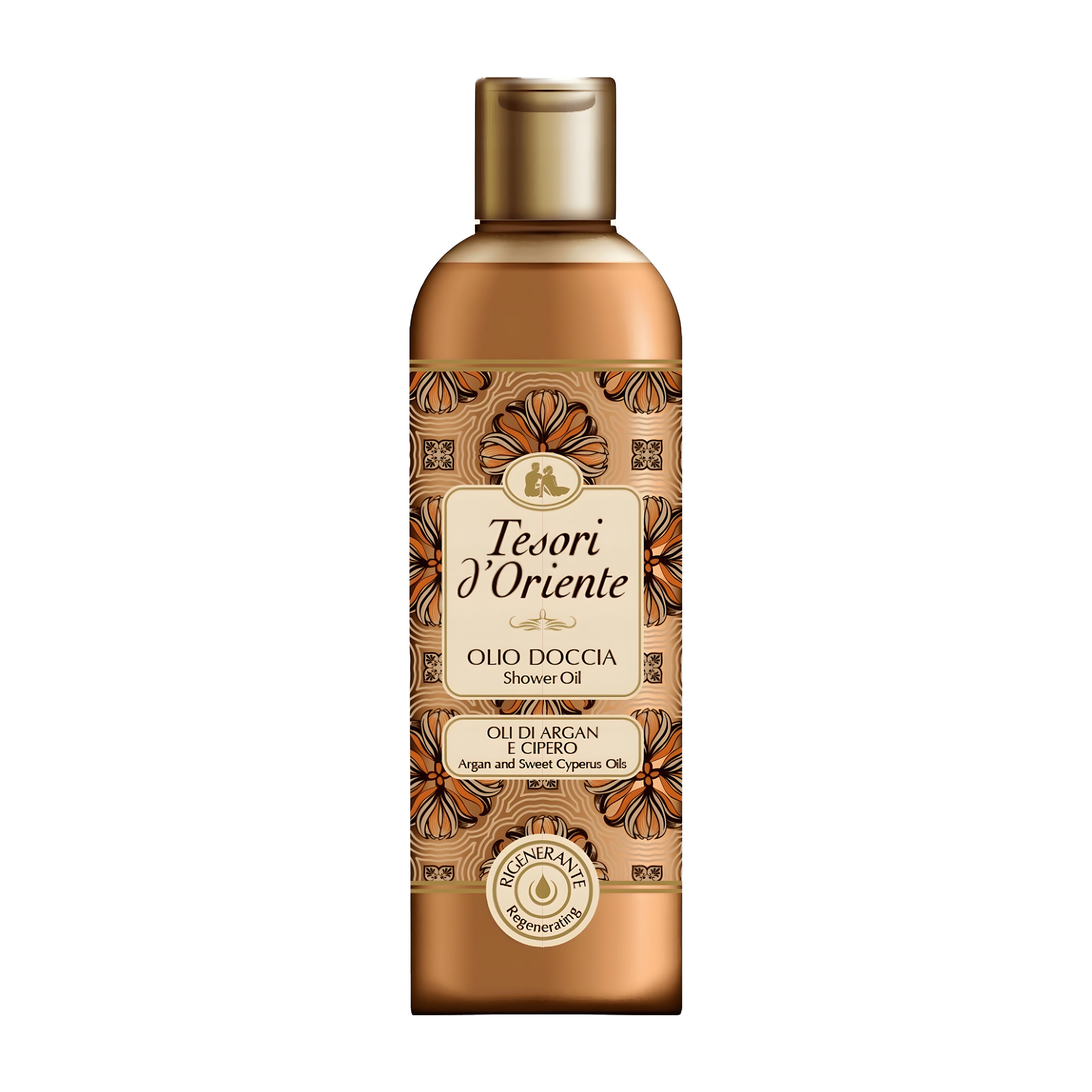 Tesori d'Oriente Huile de douche Olio Doccia Huiles d'argan et Cypérus doux, 250 ml
