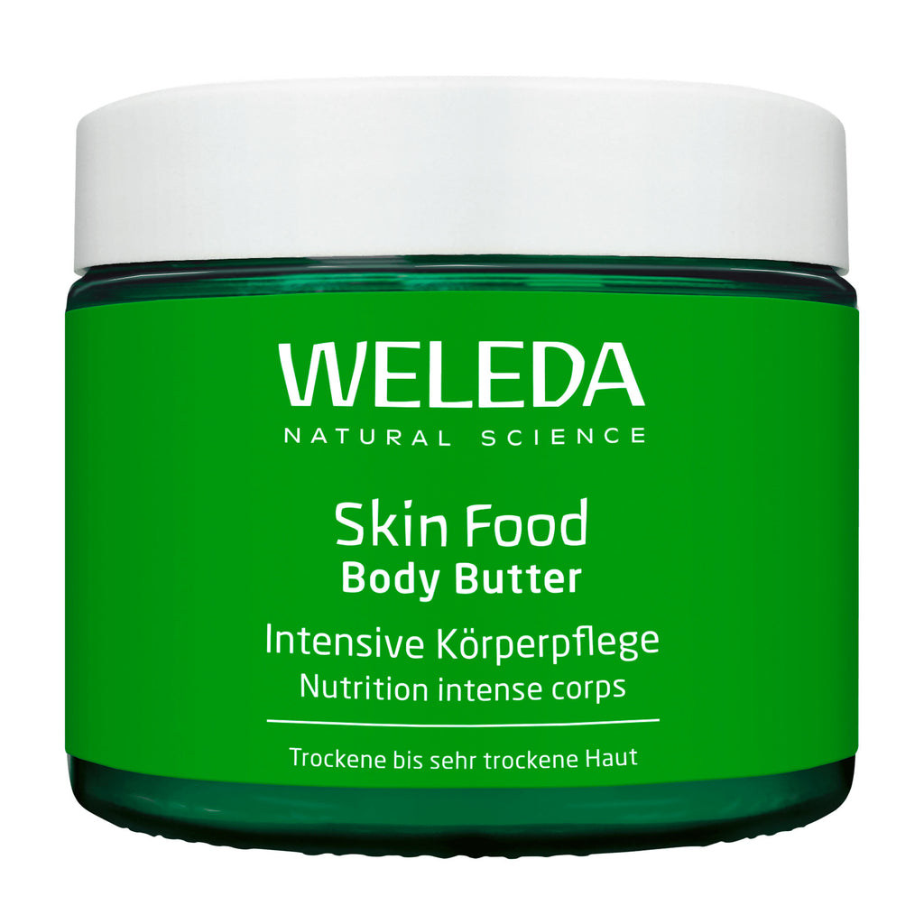 Weleda Skin Food Body Butter jar on a white background