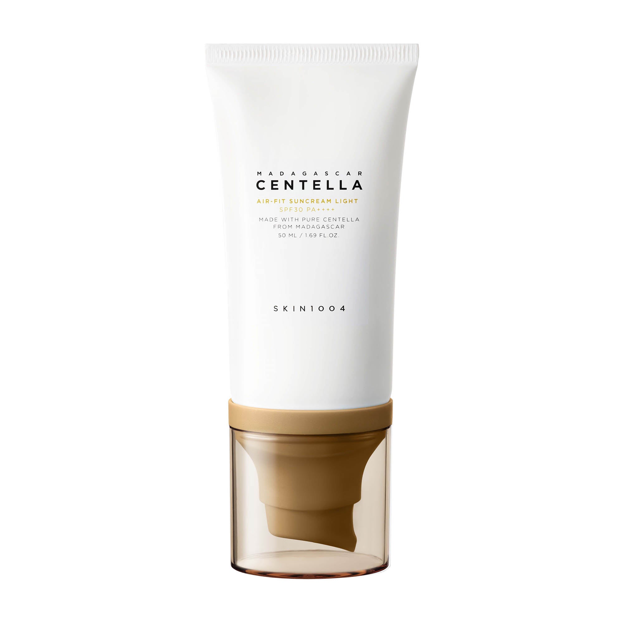 SKIN1004 Madagascar Centella Air-Fit Suncream Light SPF30 PA++++ tube on a white background.