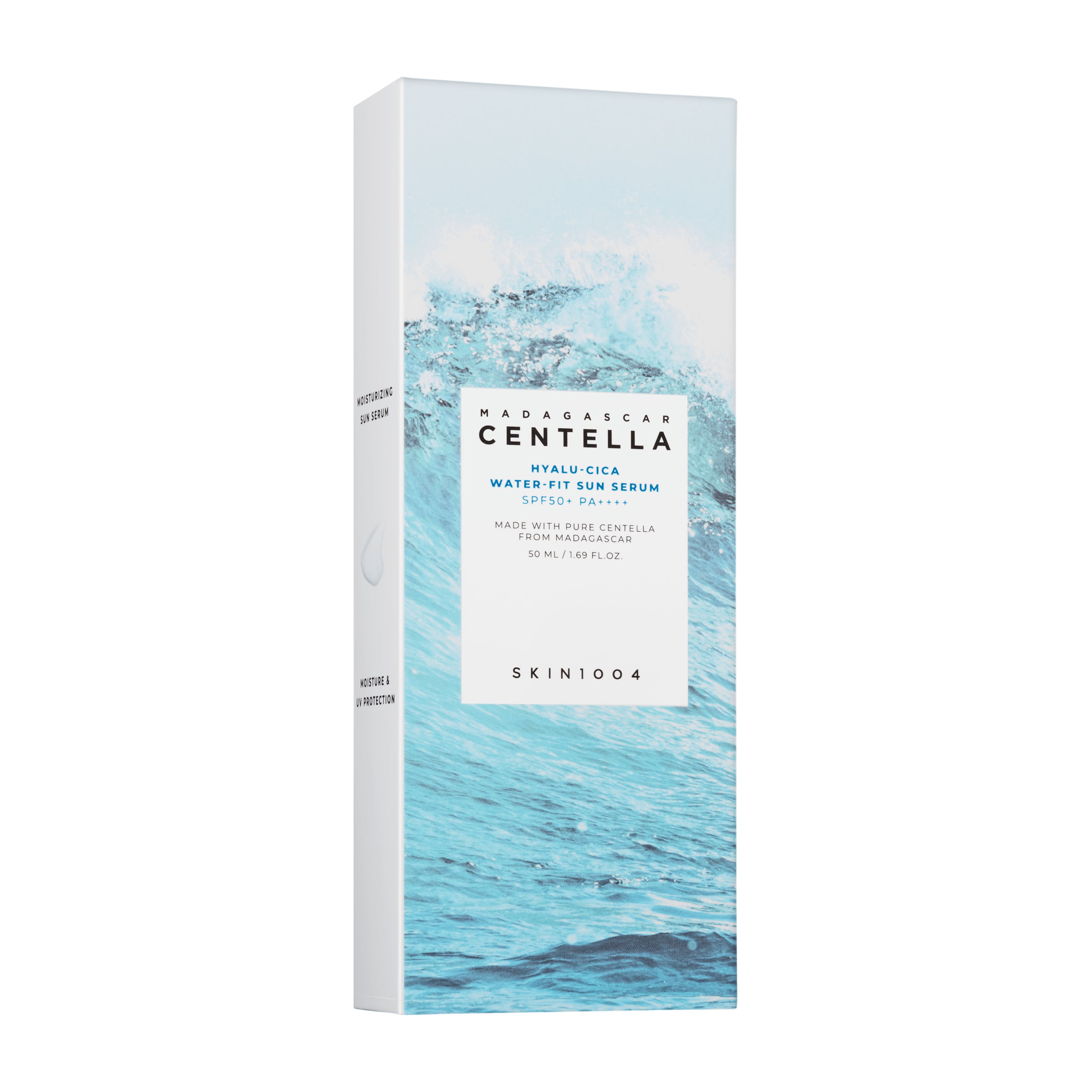 SKIN1004 Madagascan Centella Hyalu-Cica Water-Fit Sun Serum packaging on a white background