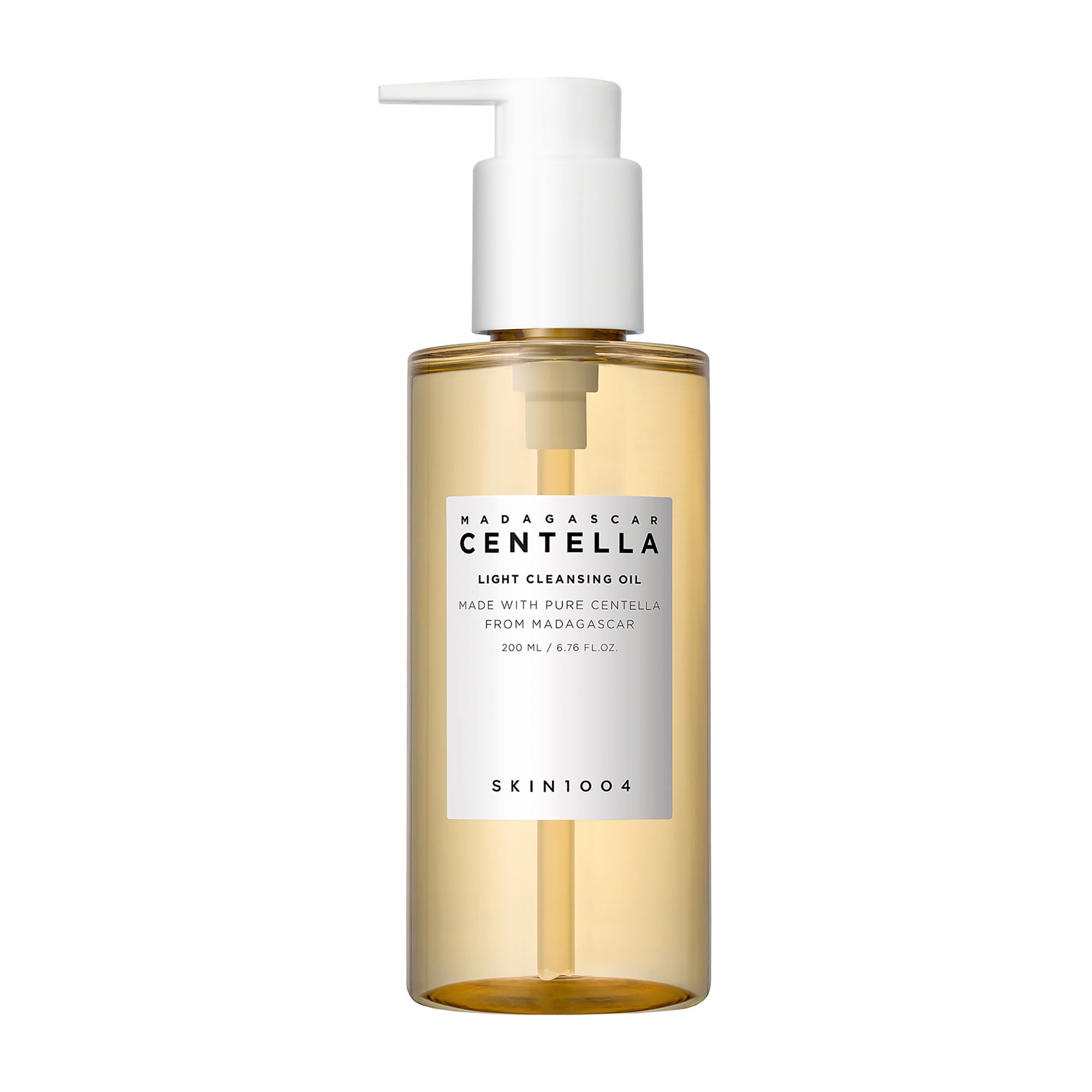 Bottle of SKIN1004 Madagascan Centella light cleansing oil on a white background