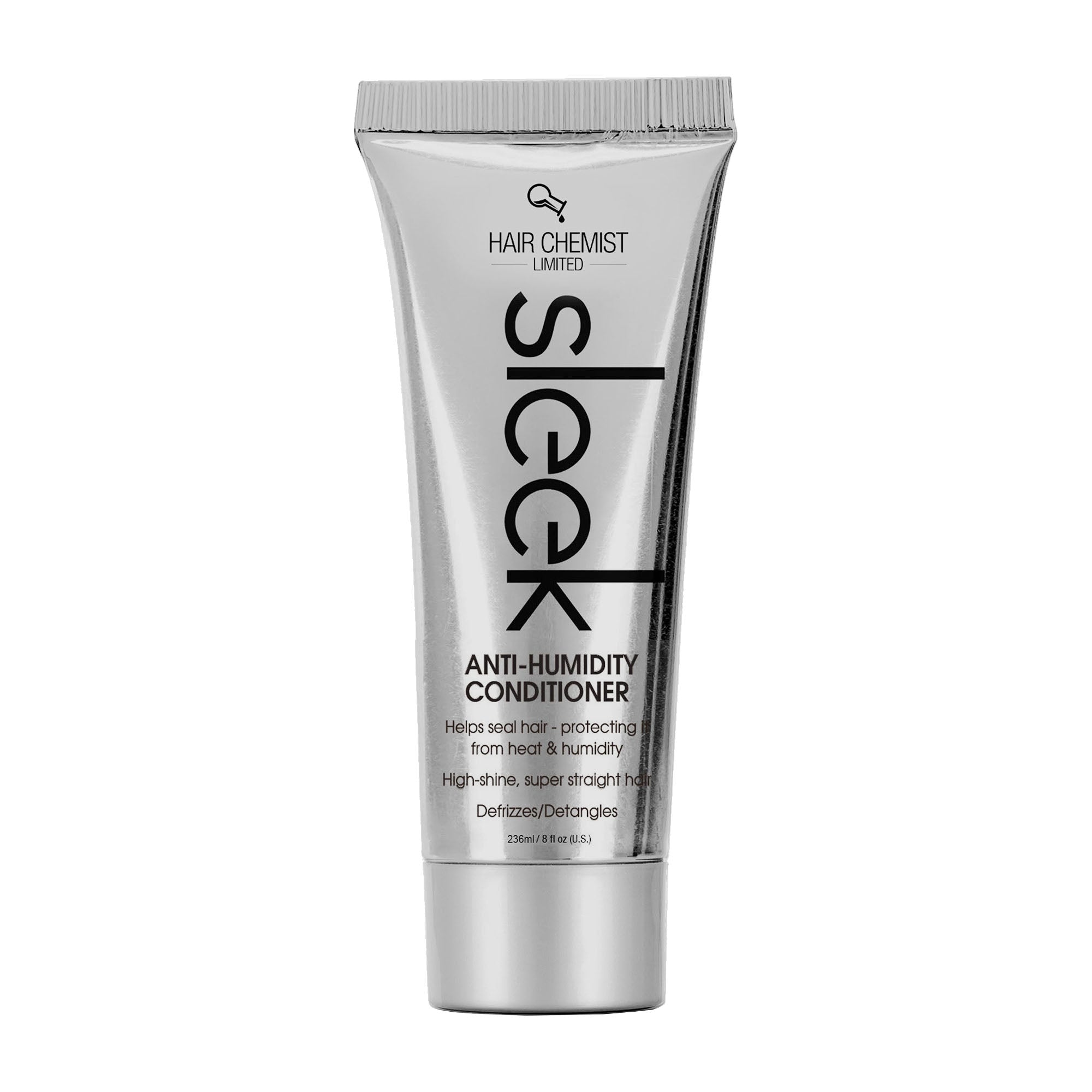 Tube of Hair Chemist sleek Anti-humidity conditioner against a white background