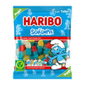 Haribo Smurfs gummy candy package with Smurf character on a white background