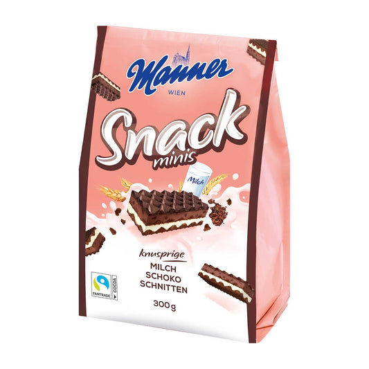 Manner Snack Minis Milch Schoko Waffelriegel, 300 g