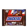 Snickers minis chocolate bar package on a white background