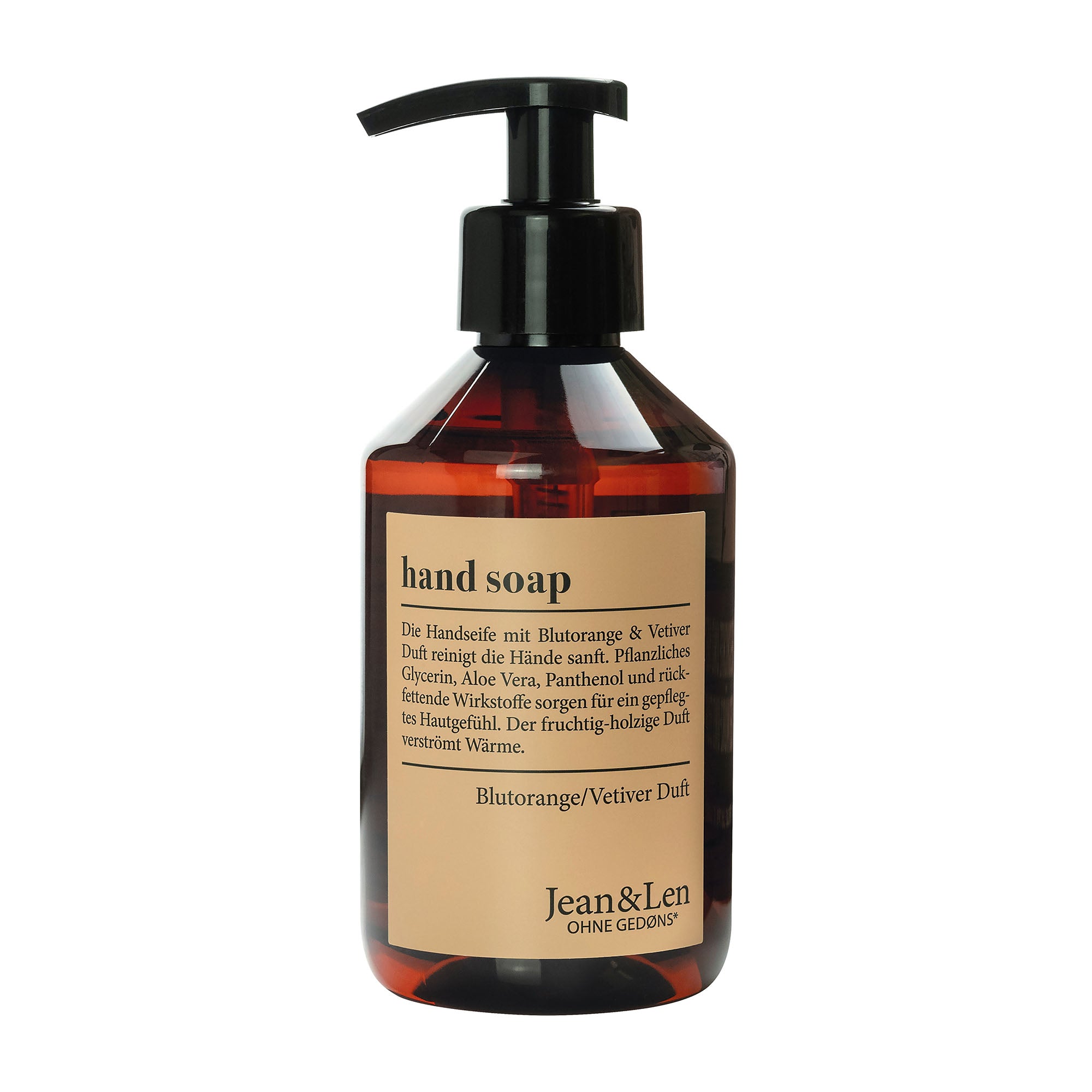 Jean&Len Savon pour les mains Orange Sanguine et Vétiver, 250 ml