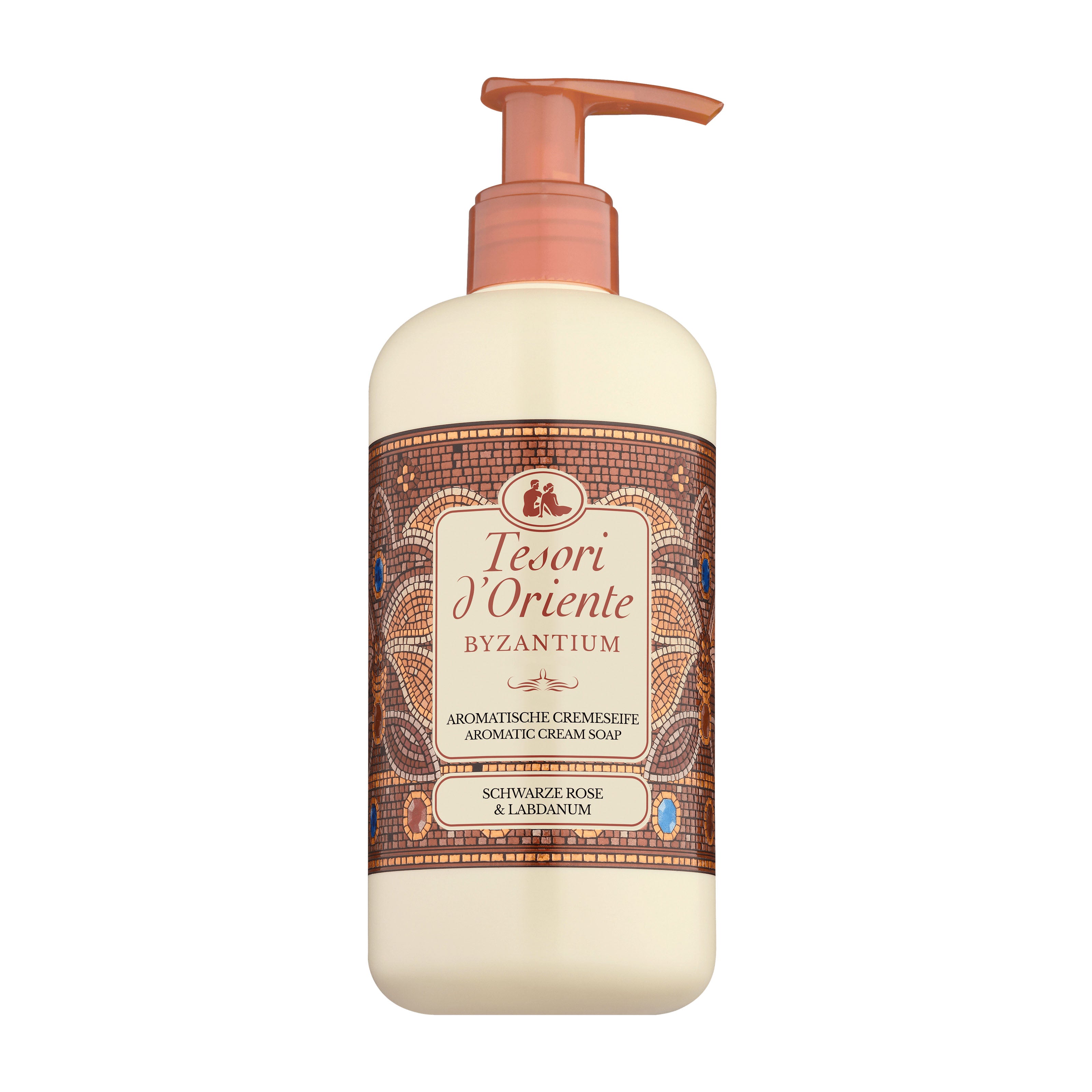 Tesori d'Oriente Byzantium aromatic cream soap bottle on a white background