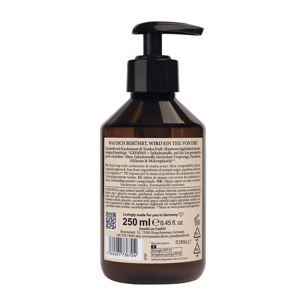 Jean&Len Cardamom & Tonka Flüssigseife, 250 ml