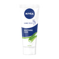 Tube of Nivea Soothing Care Aloe Vera hand cream on a white background