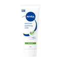 Nivea Soothing Care hand cream tube with aloe vera on a white background