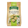 Packaging of Maretti Bruschette Sour Cream & Onion Bread Chips showing the product name, image of the chips, sour cream, and onions, and the brand's logo.