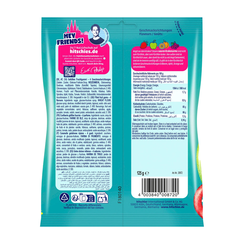 hitschies Fruchtgummi Saure Krakenarme, 125 g