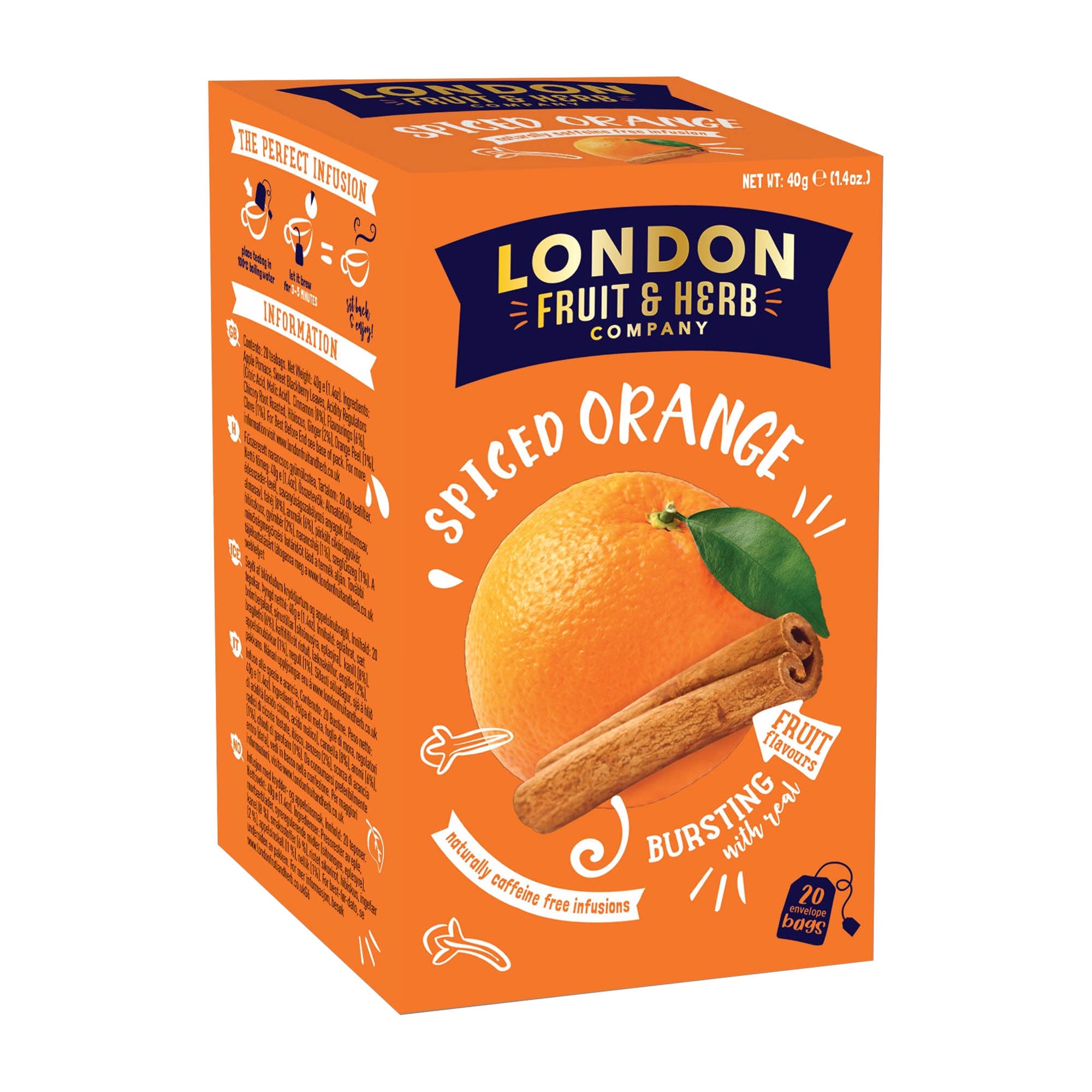 London Thé aux fruits Orange épicée, 20 unités