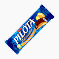 A single wrapped Győri Pilóta Apricot Jelly sponge cake rounds, in its blue wrapper with white and orange lettering, shown on a plain white background.