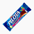 A single wrapped Győri Pilóta Raspberry Jelly sponge cake rounds on a plain white background. The blue wrapper features white and red lettering and an illustration of a chocolate-covered raspberry pastry.