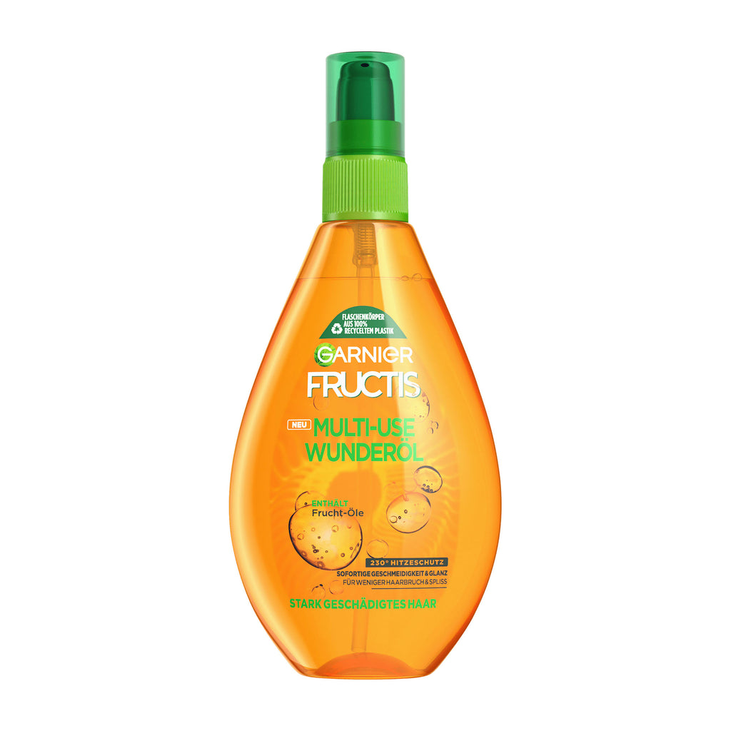 Garnier Fructis Multi-Use Wunderöl bottle on a white background