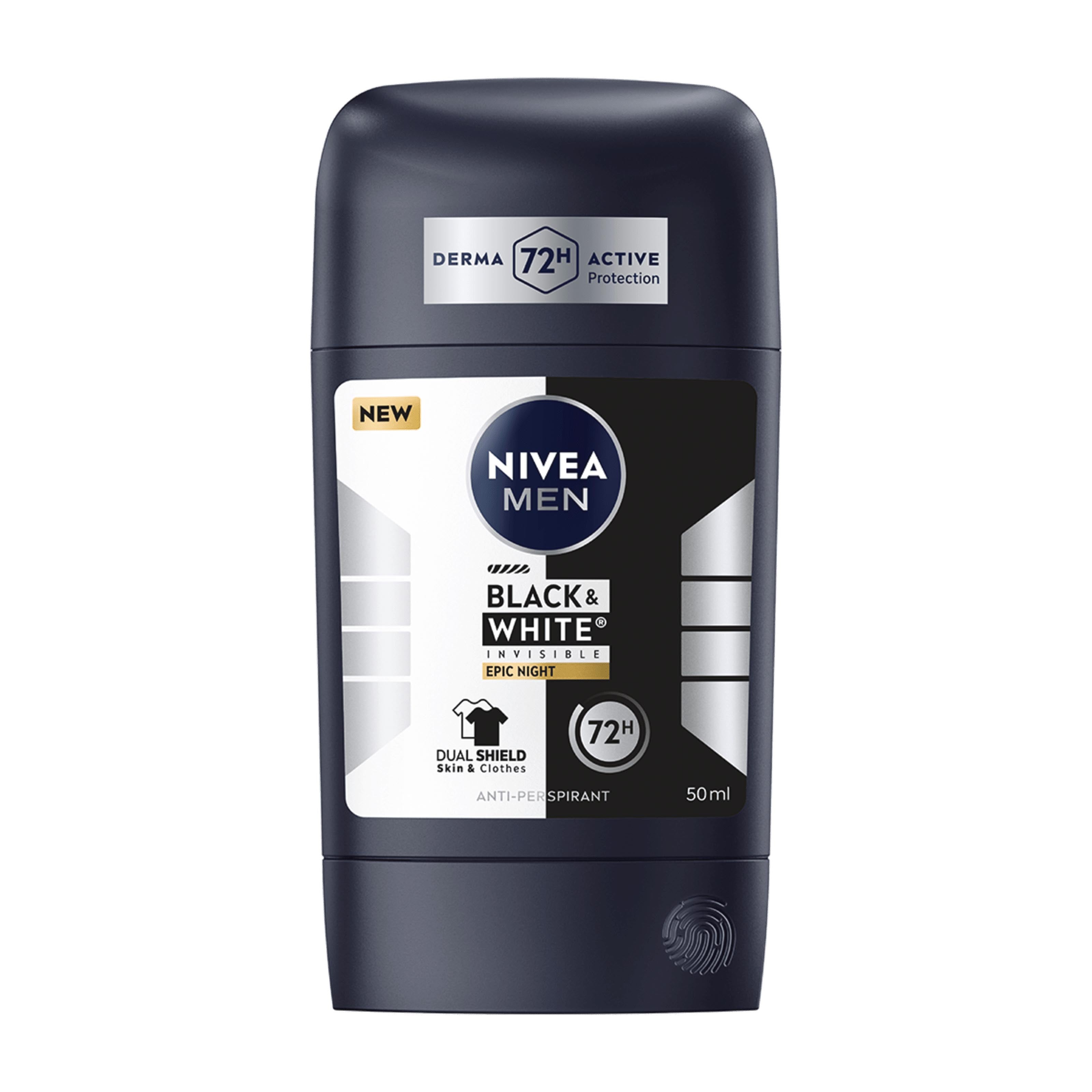 Nivea Men Black & White Epic Night Antiperspirant Stick on a white background.