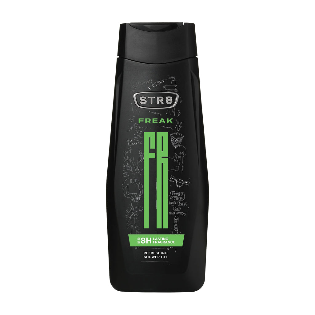 STR8 Freak shower gel bottle on a white background