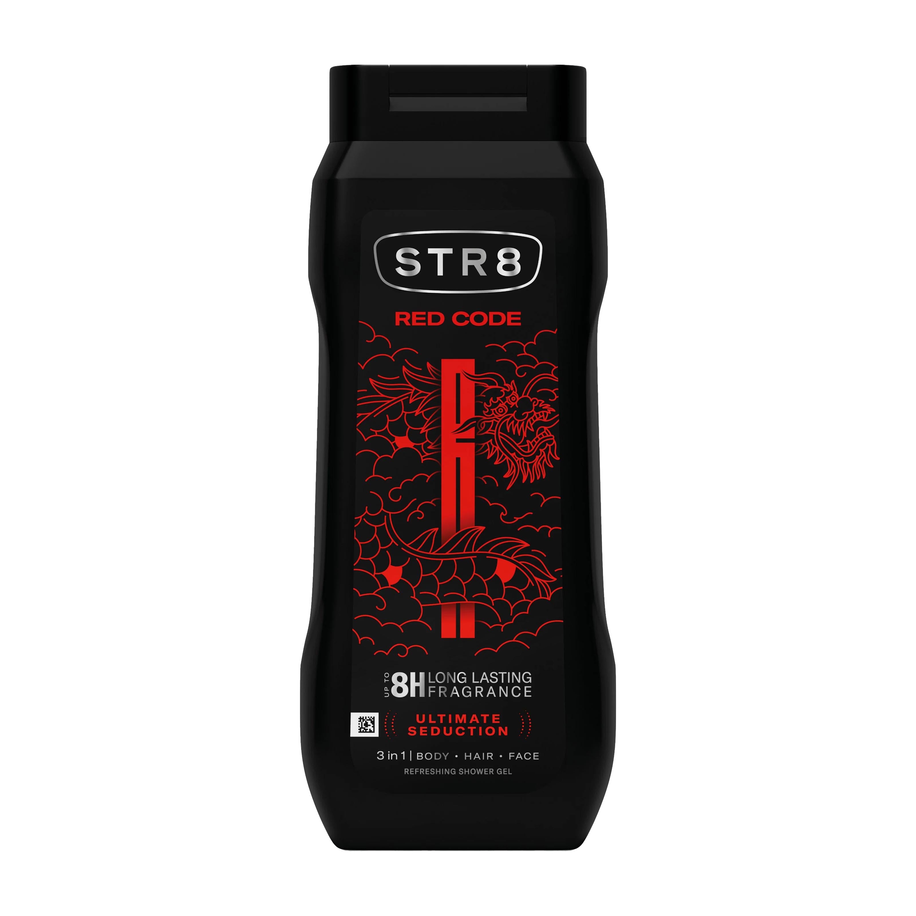 STR8 Red Code shower gel bottle on a white background.